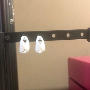 White hoop earrings